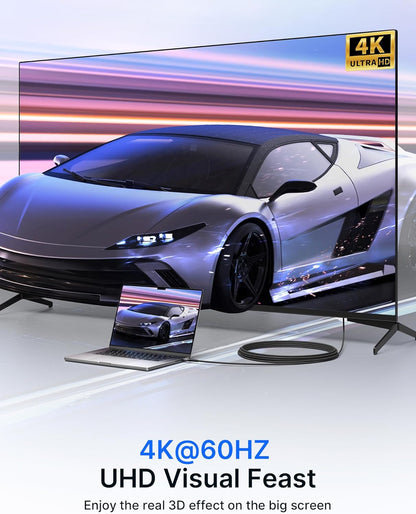 Mini HDMI to HDMI Cable 6FT, [Mini Hdmi][Aluminum Shell, Braided] High Speed 4K 60Hz HDMI 2.0 Cord, Compatible with Camera, Camcorder, Tablet and Graphics/Video Card, Laptop, Raspberry Pi Zero W