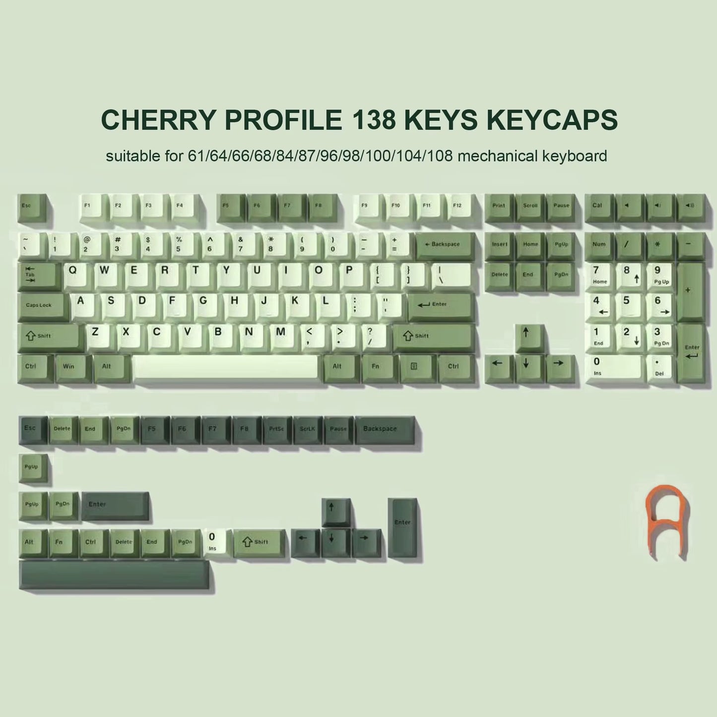 138 Keys Retro Brown Gray PBT Keycap Double Shot Cherry Profile Key Caps for Cherry MX Switches Mechanical Gamer Keyboard