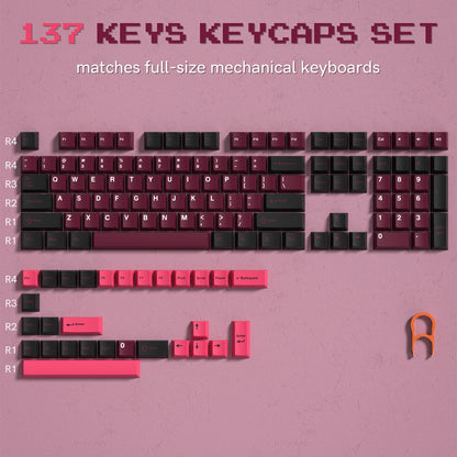138 Keys Retro Brown Gray PBT Keycap Double Shot Cherry Profile Key Caps for Cherry MX Switches Mechanical Gamer Keyboard