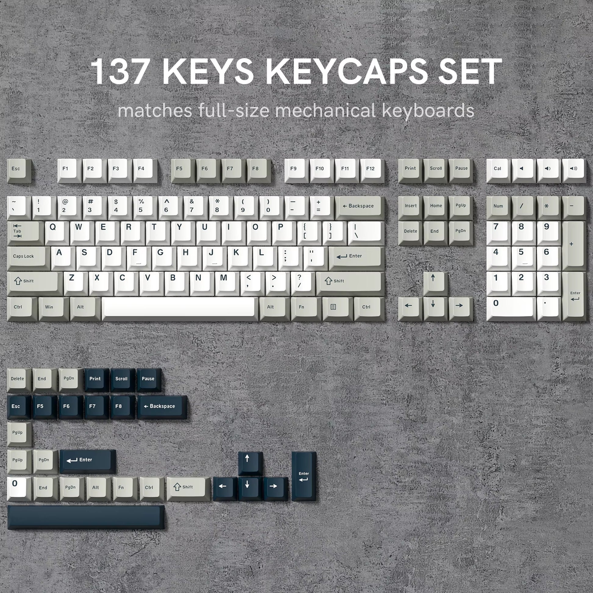 138 Keys Retro Brown Gray PBT Keycap Double Shot Cherry Profile Key Caps for Cherry MX Switches Mechanical Gamer Keyboard