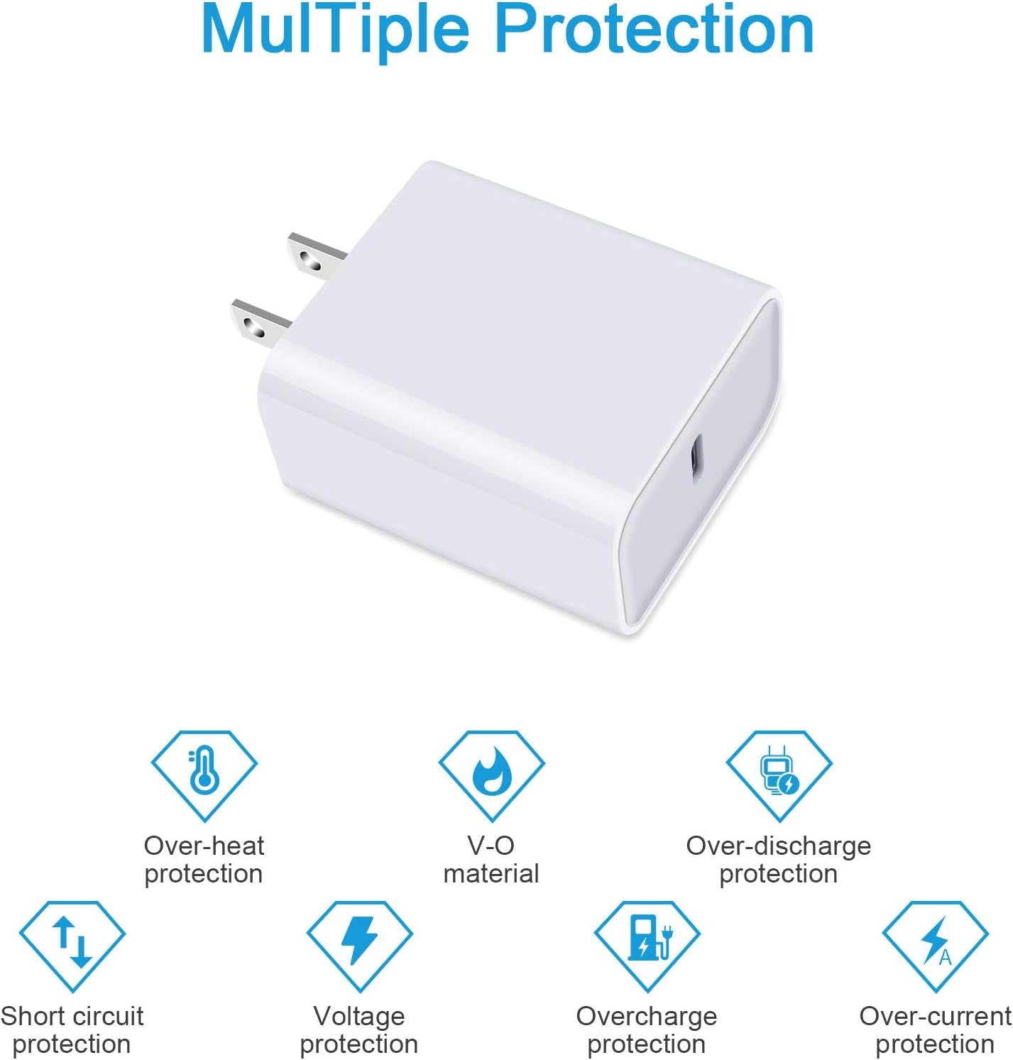 USB-C Charger for Iphone 16,20W Fast PD Charger Power Adapter,Usb C Plug Block Brick Box Compatible for Iphone 15 Pro Max/14/13/12,Airpods Pro,Macbook,Ipad Pro/Air/Mini,Samsung Galaxy S24 S23 A14 A15